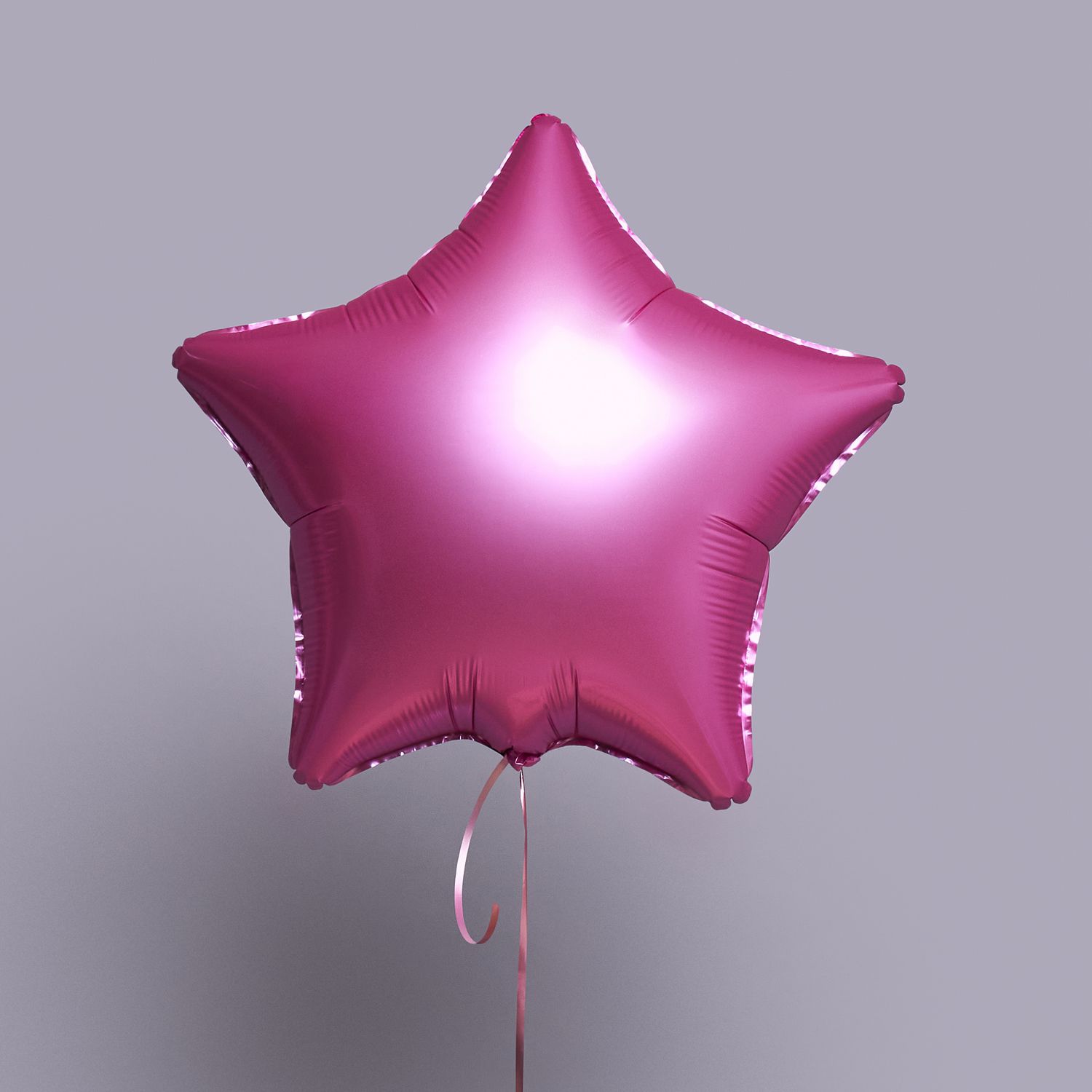 Фольгированная розовая звезда с гелием