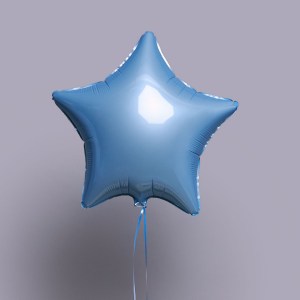 Фольгированная голубая звезда с гелием