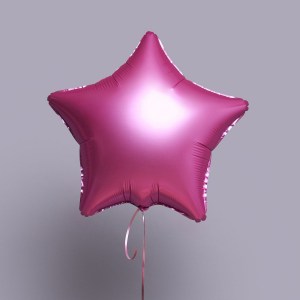 Фольгированная розовая звезда с гелием