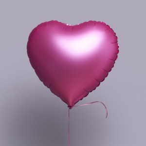 Фольгированное розовое сердце с гелием